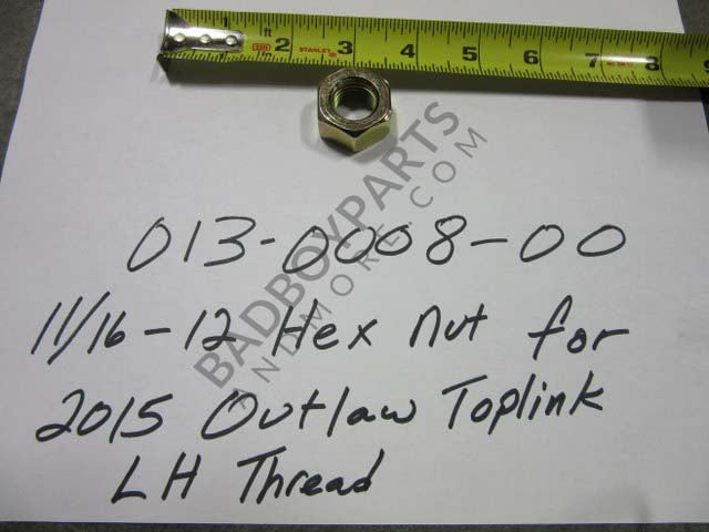 013-0008-00 - 11/16-12 Left hand Hex Nut-Toplink