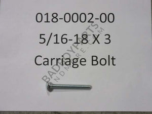 018-0002-00 - 5/16-18 X 3 Carriage Bolt