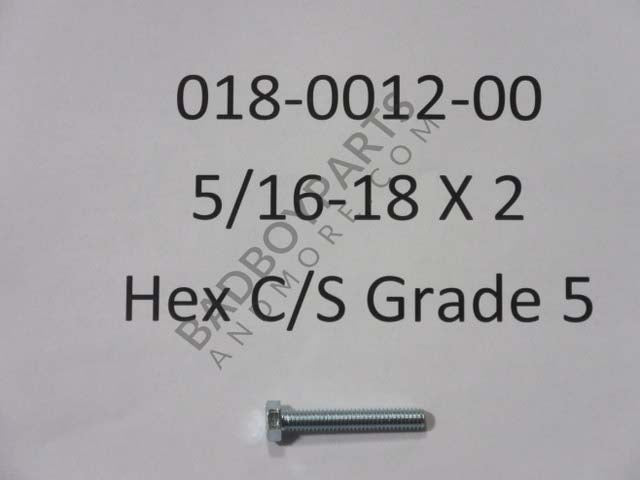 018-0012-00 - 5/16-18 X 2 HEX C/S (GR.5) ZC