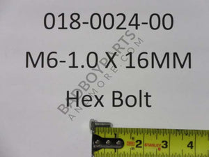 018-0024-00 - M6-1.0 X 16MM HEX BOLT CL 8