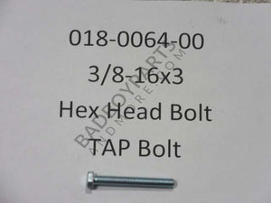 018-0064-00 - 3/8-16 x 3" Hex Head Bolt Fully Threaded GRADE 5