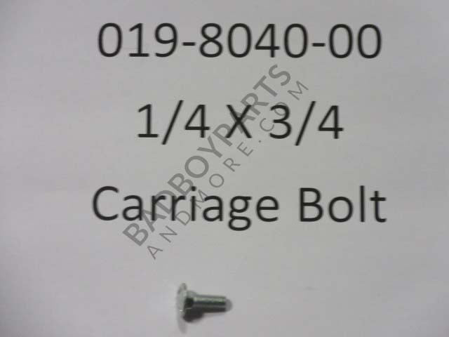 019-8040-00 - 1/4 x 3/4 Carriage Bolt