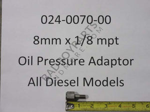 024-0070-00 - 8mm x 1/8 mpt Adaptor - All Di esel Models