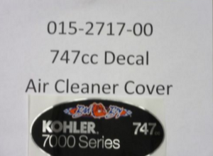 015-2717-00 - Decal 747cc Air Cleaner Cover KT745-3031 NO LONGER AVAILABLE - OBSOLETE