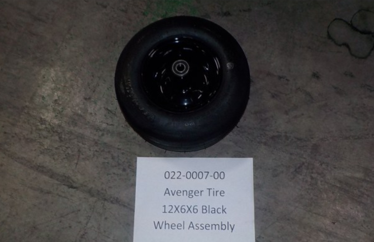 022-0007-00 12X6X6 Black Wheel Assembly