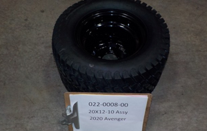 022-0008-00 - 20x12x10 Rear Tire & Black Wheel Assembly