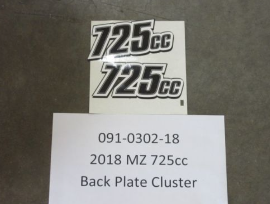 091-0302-18 - 2018 MZ 725cc Back Plate Cluster