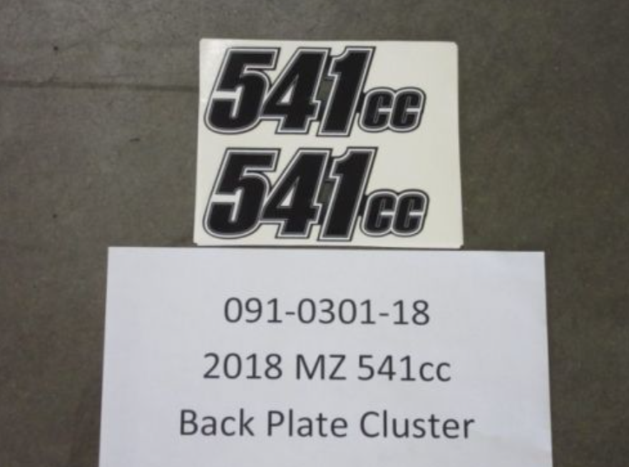 091-0301-18 - 2018 MZ 541cc Back Plate Cluster