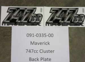 091-0335-00 - Maverick 747cc Cluster Decal 747cc Rear Plate Decal