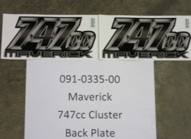 091-0335-00 - Maverick 747cc Cluster Decal 747cc Rear Plate Decal