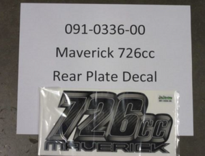 091-0336-00 - Maverick 726cc Rear Plate Decal