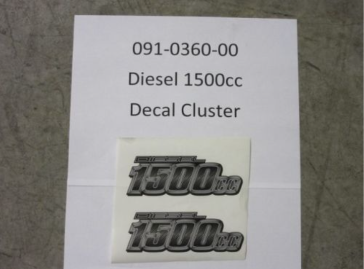 091-0360-00 - Diesel 1500cc Cluster1500cc Back Plate Decals