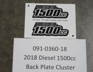 091-0360-18 - 2018 Diesel 1500cc Back Plate Cluster