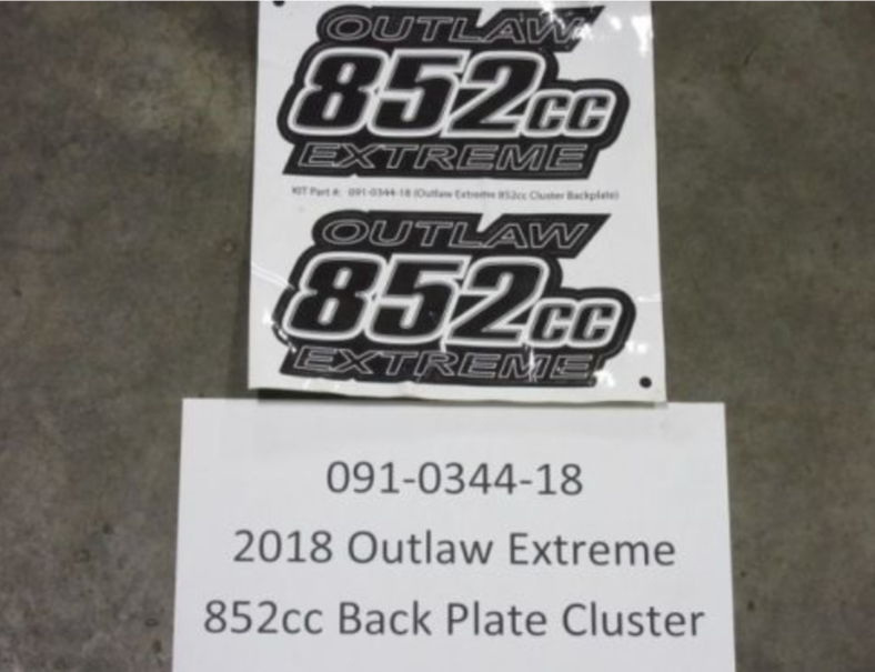 091-0344-18 - 2018 Out Extreme 852cc Back Plate Cluster