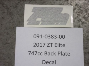 091-0383-00 - 2017 ZT 747cc Back Plate Decal