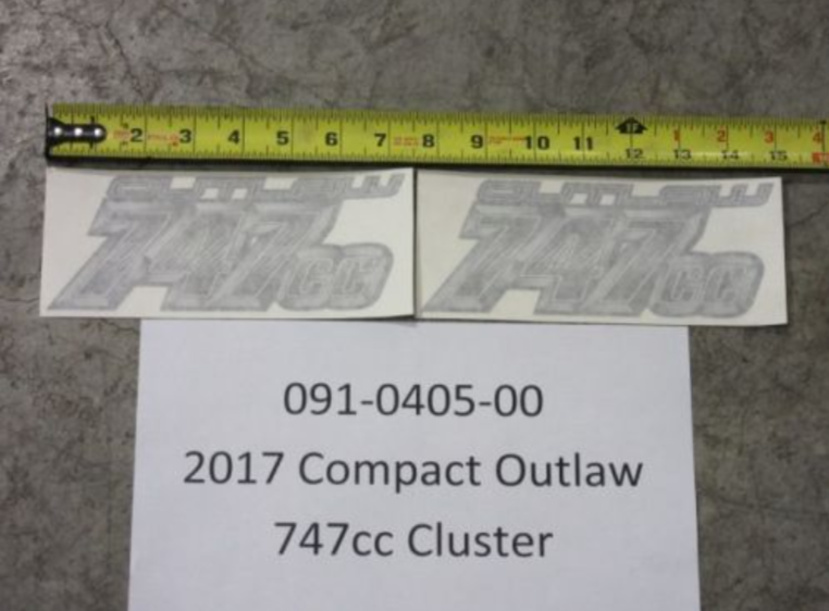 091-0405-00 - 2017 Compact Outlaw 747cc Back Plate Cluster