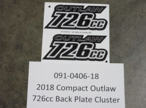 091-0406-18 - 2018 Compact Outlaw 726cc Back Plate Cluster