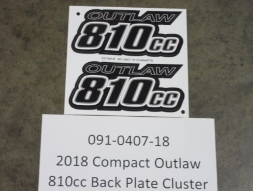 091-0407-18 - 2018 Compact Outlaw 810cc Back Plate Cluster