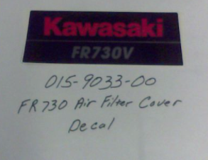 015-9033-00 - FR730V Air Filter Cover Decal